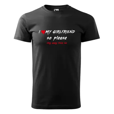 Tričko s potiskem I love my girlfriend - černé 5XL