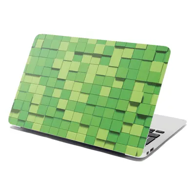 Samolepka na notebook Green Blocks 3D - 38x26 cm