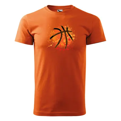 Tričko s potiskem Basketball paint - oranžové 2XL