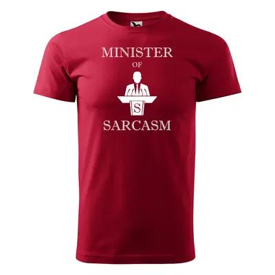 Tričko s potiskem Minister of sarcasm - červené XL