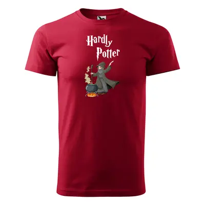 Tričko s potiskem Hardly Potter - červené 3XL