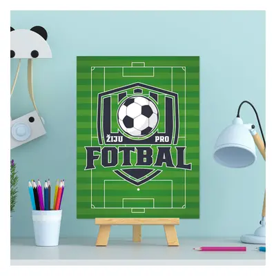 Dárková cedulka Žiju pro fotbal: 30x40 cm