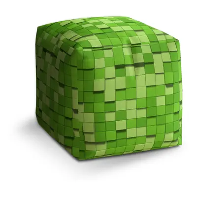 Taburet Cube Green Blocks 3D: 40x40x40 cm