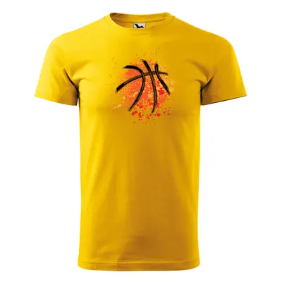 Tričko s potiskem Basketball paint - žluté XL