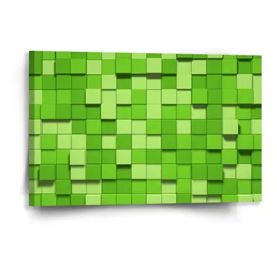 Obraz Green Blocks 3D - 60x40 cm