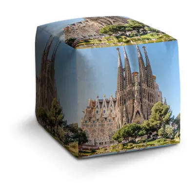 Taburet Cube Barcelona Sagrada Familia: 40x40x40 cm