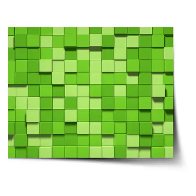 Plakát Green Blocks 3D - 120x80 cm