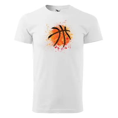 Tričko s potiskem Basketball paint - bílé 5XL