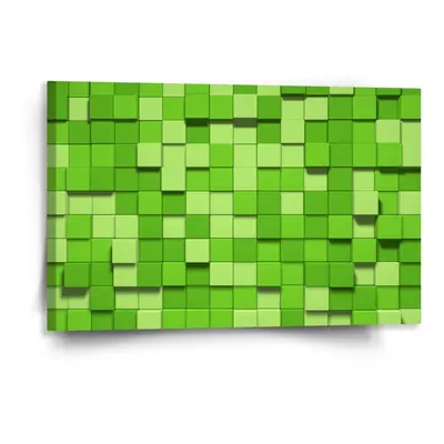 Obraz Green Blocks 3D - 120x80 cm