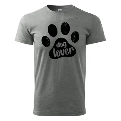 Tričko s potiskem Dog lover - šedé 2XL