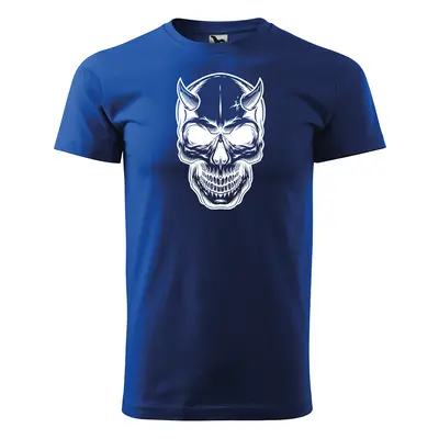 Tričko s potiskem Skull 1 - modré 2XL