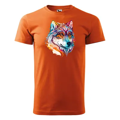 Tričko s potiskem Wolf paint 2 - oranžové 5XL