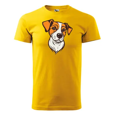 Tričko s potiskem Jack Russel - žluté 4XL