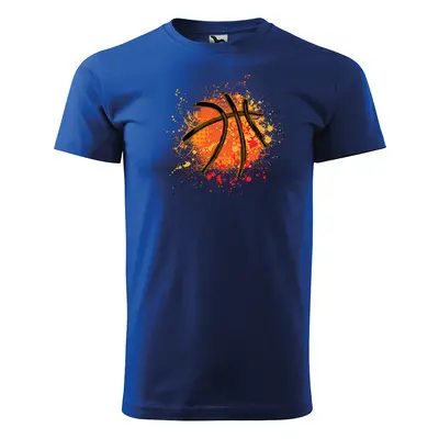 Tričko s potiskem Basketball paint - modré 3XL