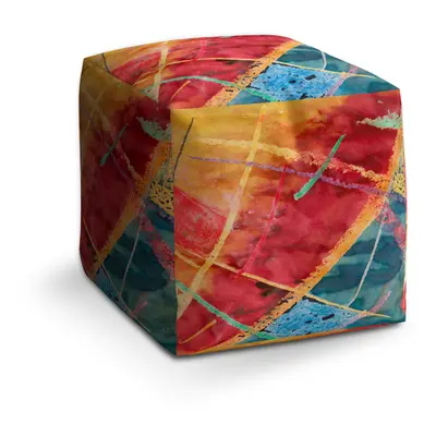 Taburet Cube Barevné čáry: 40x40x40 cm