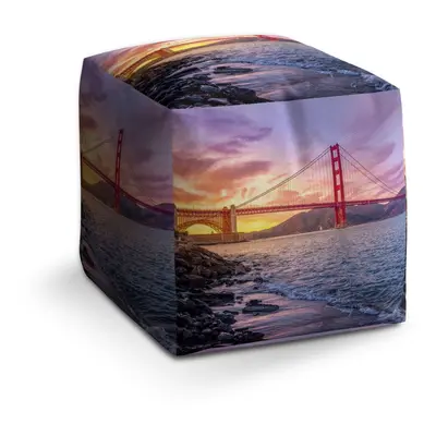 Taburet Cube Golden Gate 5: 40x40x40 cm