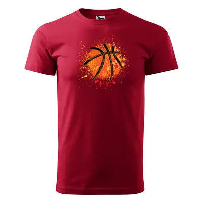 Tričko s potiskem Basketball paint - červené 3XL