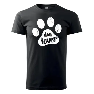 Tričko s potiskem Dog lover - černé 2XL