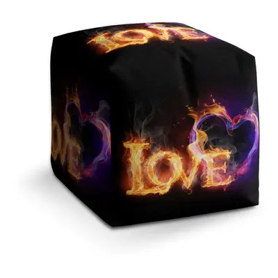 Taburet Cube Love: 40x40x40 cm