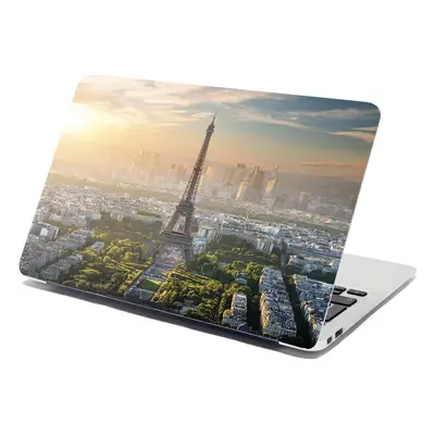 Samolepka na notebook Paříž Eifellova věž Skyline - 38x26 cm