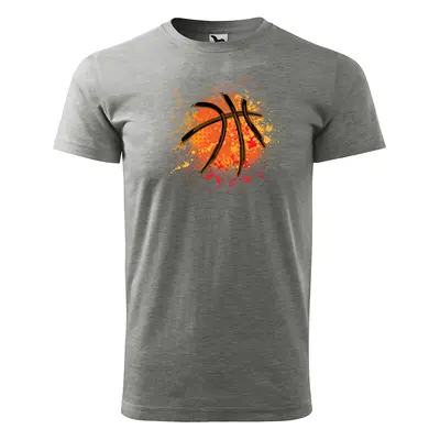 Tričko s potiskem Basketball paint - šedé 5XL