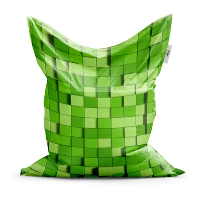 Sedací vak Classic Green Blocks 3D - 200x140 cm