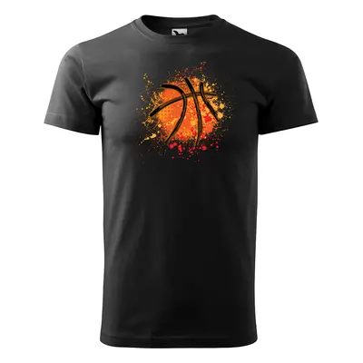 Tričko s potiskem Basketball paint - černé XL