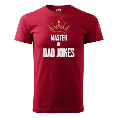 Tričko s potiskem Master of dad jokes - červené 2XL