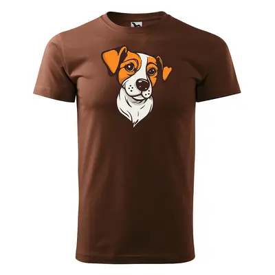 Tričko s potiskem Jack Russel - hnědé 4XL