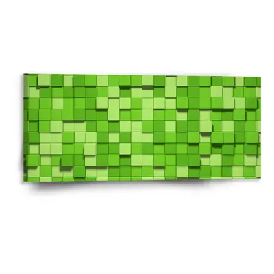 Obraz Green Blocks 3D - 110x50 cm