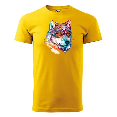 Tričko s potiskem Wolf paint 2 - žluté 2XL