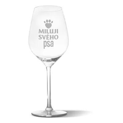 Sklenička na víno Miluji svého psa: 49 cl