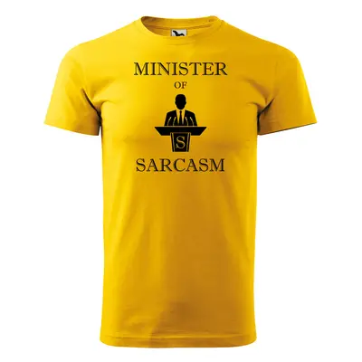 Tričko s potiskem Minister of sarcasm - žluté 5XL