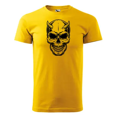 Tričko s potiskem Skull 1 - žluté 3XL