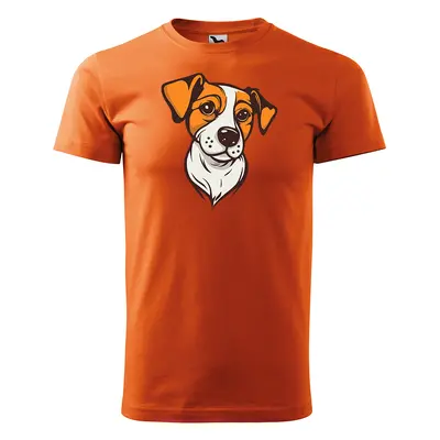 Tričko s potiskem Jack Russel - oranžové 3XL