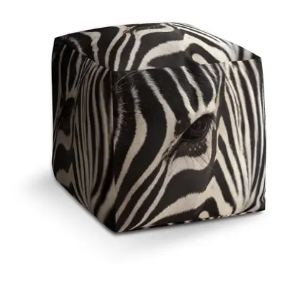 Taburet Cube Detail zebra: 40x40x40 cm