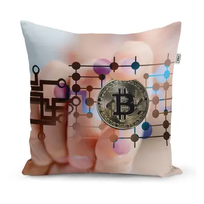 Polštář Bitcoin - 50x50 cm