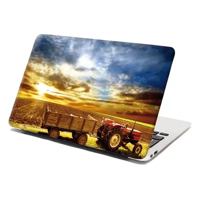 Samolepka na notebook Traktor s vlečkou - 38x26 cm