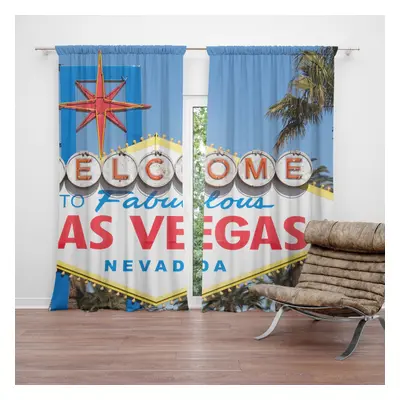 Závěs Welcome to Las Vegas: 2ks 140x250cm