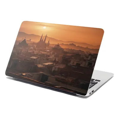 Samolepka na notebook Barcelona Night Skyline - 38x26 cm