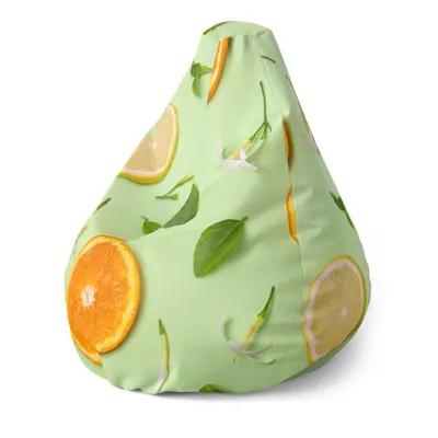 Sedací vak Pear Citrus a květ - 140 x 100 x 25 cm