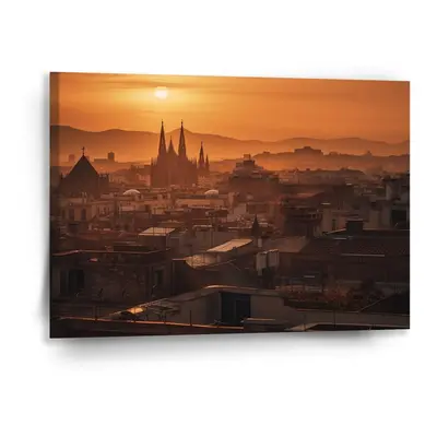 Obraz Barcelona Night Skyline - 90x60 cm