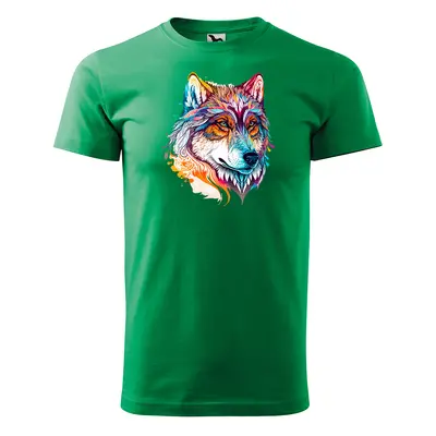 Tričko s potiskem Wolf paint 2 - zelené 4XL