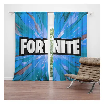 Závěs FORTNITE modrá: 2ks 140x250cm