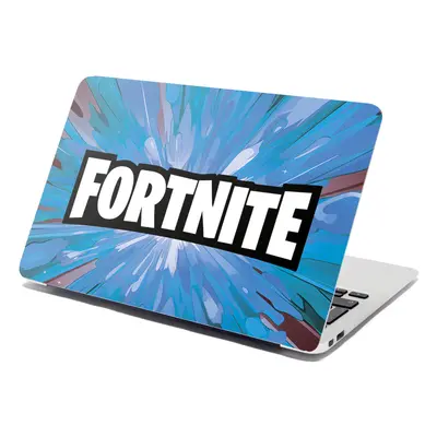 Samolepka na notebook FORTNITE modrá - 38x26 cm