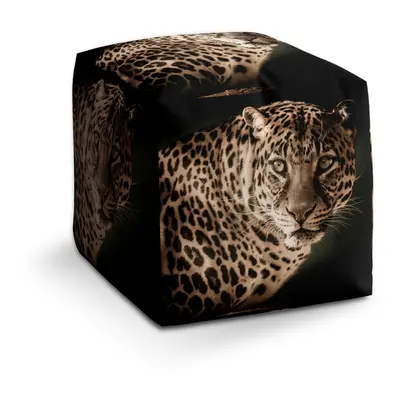 Taburet Cube Levhart: 40x40x40 cm