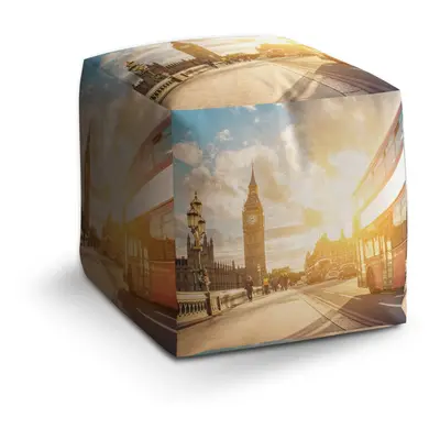 Taburet Cube Londýn Big Ben : 40x40x40 cm