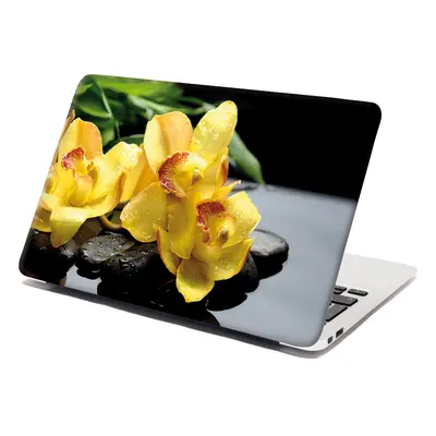 Samolepka na notebook Žluté orchideje - 38x26 cm