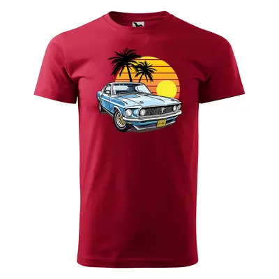 Tričko s potiskem Car Sunshine - červené 4XL