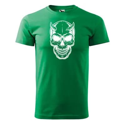 Tričko s potiskem Skull 1 - zelené 3XL